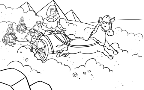 Pharaoh'S Army Pursued The Israelites Coloring Page